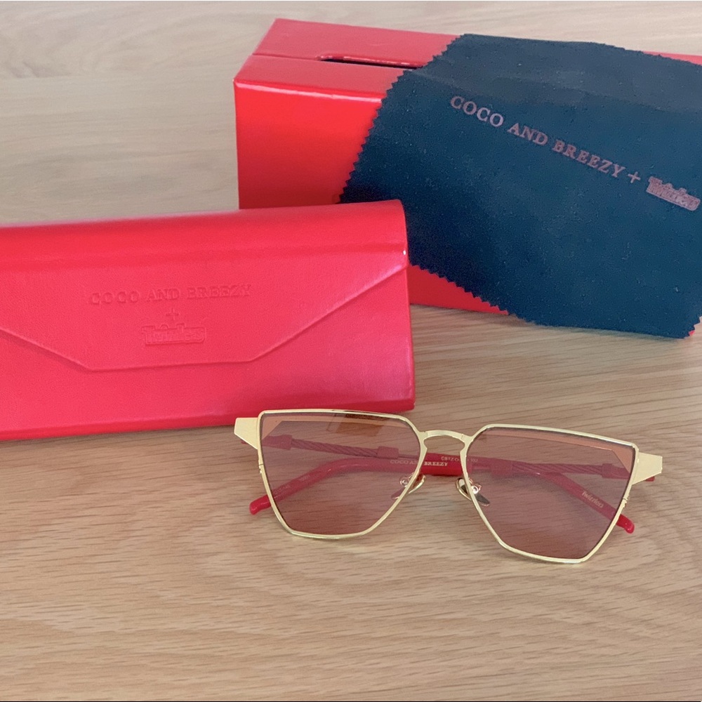 Coco & Breezy x Twizzler Limited Edition retro rose pink sunglasses red gold